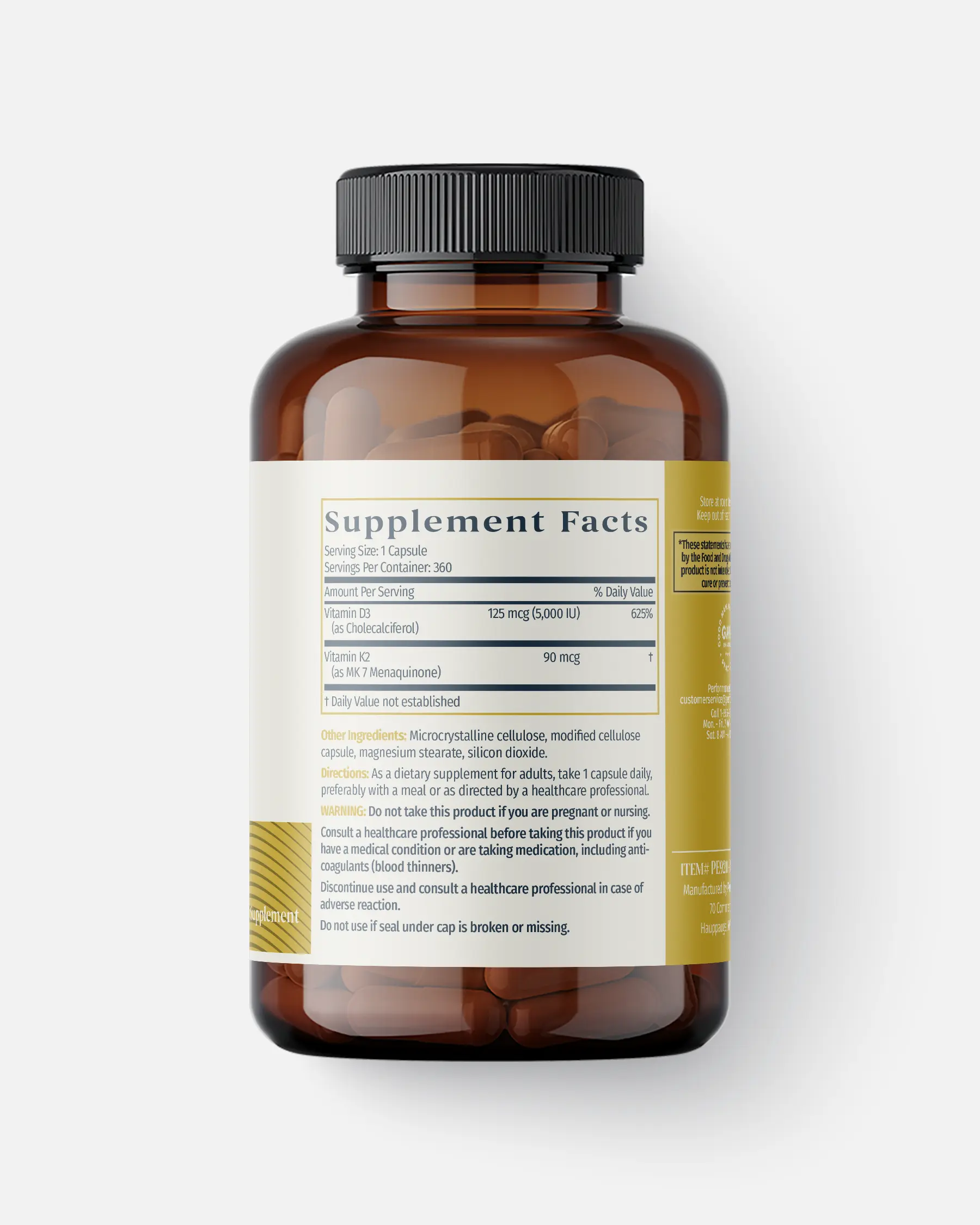 Performance Edge Premium Vitamin K2+D3 Supplement